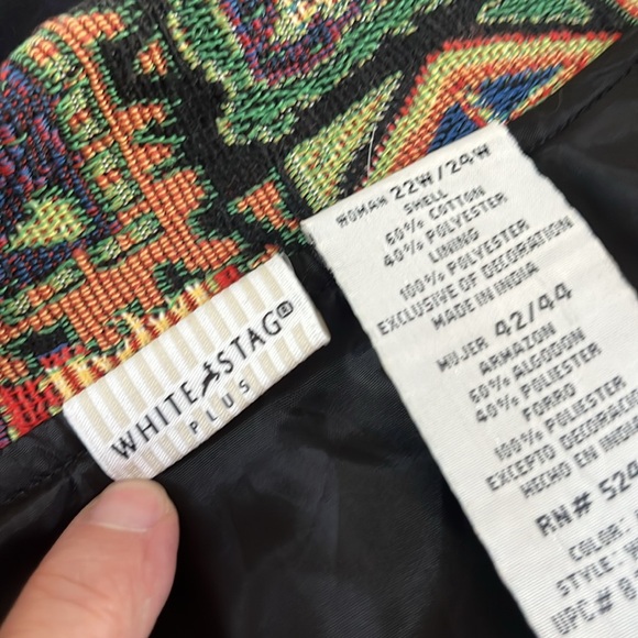 Bird elephant tapestry multicolored artsy lined boho paisley coat - Picture 14 of 17